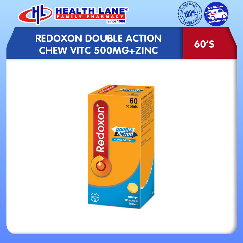 REDOXON DOUBLE ACTION CHEW VITC 500MG+ZINC (60'S)